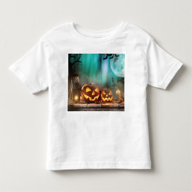 Halloween Kürbis und Fledermäuse Kleinkind T-shirt (Vorderseite)