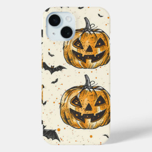 Halloween-Kürbis und Fledermäuse Muster Vintage He Case-Mate iPhone Hülle