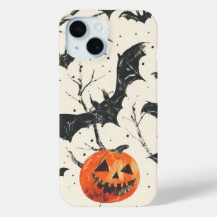 Halloween-Kürbis und Fledermäuse Muster Vintage He Case-Mate iPhone Hülle