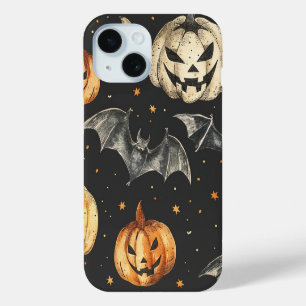 Halloween-Kürbis und Fledermäuse Muster Vintage He Case-Mate iPhone Hülle