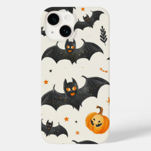 Halloween-Kürbis und Fledermäuse Muster Vintage He Case-Mate iPhone 14 Hülle