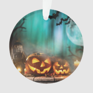 Halloween Kürbis und Fledermäuse Ornament