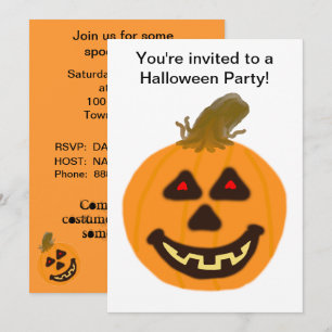 Halloween-Kürbis-und-Geister-Party-Einladung Einladung