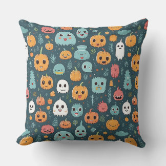 Halloween Kürbis und Monster Kissen