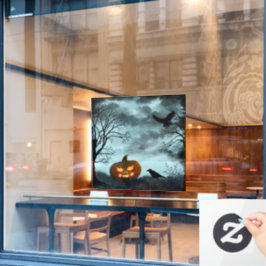 Halloween Kürbis und raven Window Cloning Fensteraufkleber