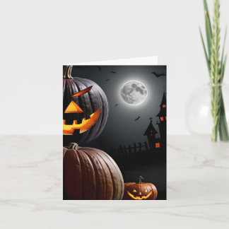 Halloween-Kürbis- und Schloss-Studie Feiertagskarte