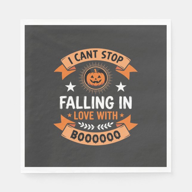 Halloween-Kürbis verliebt sich Serviette (Vorderseite)