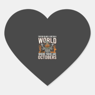 Halloween-Kürbis-Vogelscheuche-Oktober-Welt-Vintag Herz-Aufkleber