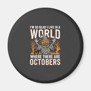 Halloween-Kürbis-Vogelscheuche-Oktober-Welt-Vintag Magnet
