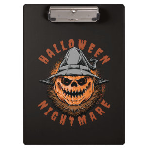 Halloween-Kürbis-Vogelscheuchen-Design Klemmbrett