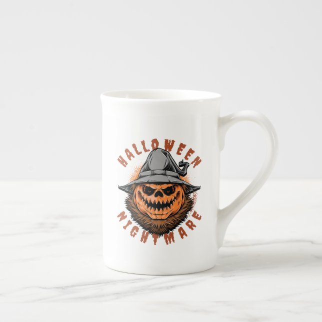 Halloween-Kürbis-Vogelscheuchendesign Prozellantasse (Rechts)
