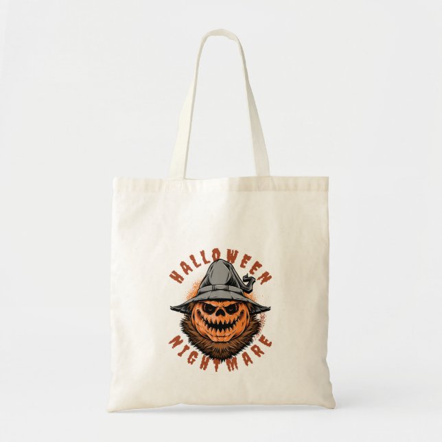 Halloween-Kürbis-Vogelscheuchendesign Tragetasche (Vorne)