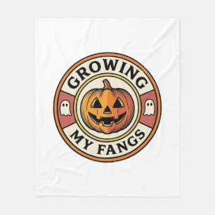 Halloween-Kürbis wächst meine Fangzähne Vintage-Ab Fleecedecke