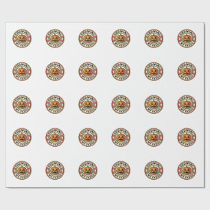 Halloween-Kürbis wächst meine Fangzähne Vintage-Ab Geschenkpapier