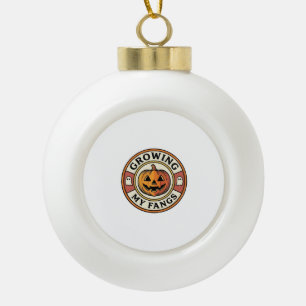 Halloween-Kürbis wächst meine Fangzähne Vintage-Ab Keramik Kugel-Ornament
