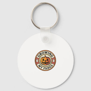 Halloween-Kürbis wächst meine Fangzähne Vintage-Ab Schlüsselanhänger