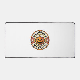Halloween-Kürbis wächst meine Fangzähne Vintage-Ab Schreibtischunterlage