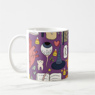 Halloween Kürbis, witzige nahtlose Muster. Kaffeetasse