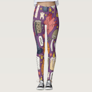 Halloween Kürbis, witzige nahtlose Muster. Leggings