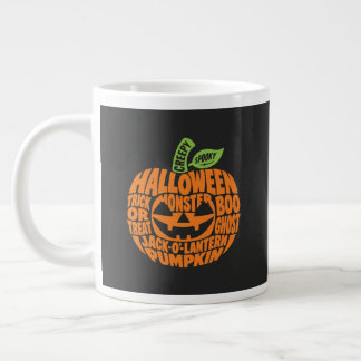 Halloween-Kürbis-Wort-Art-Tasse Jumbo-Tasse