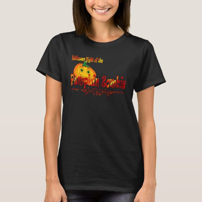 Halloween-Kürbis-Zombie T-Shirt (Vorderseite)