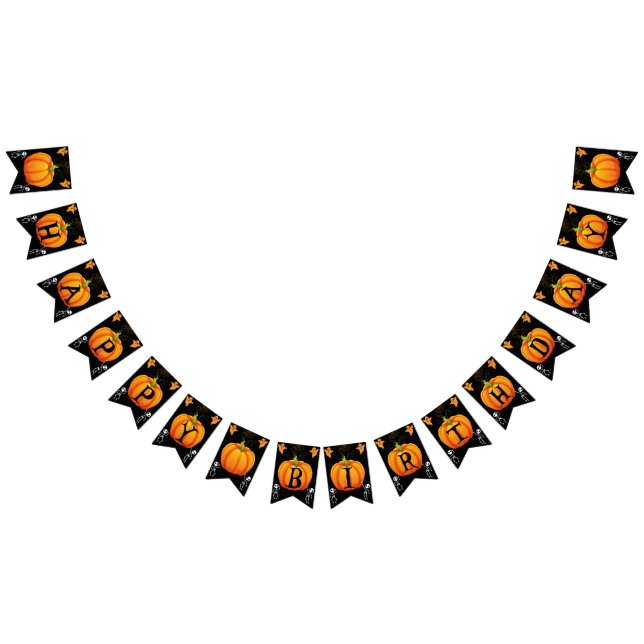 Halloween-Kürbis zum Geburtstag Wimpelkette (Alle)