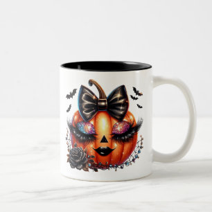 Halloween-Kürbis Zweifarbige Tasse