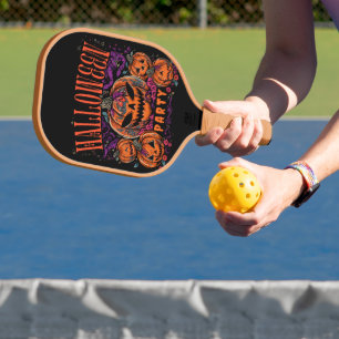 Halloween, Kürbiscoven blüht, Gothic Pickleball Schläger