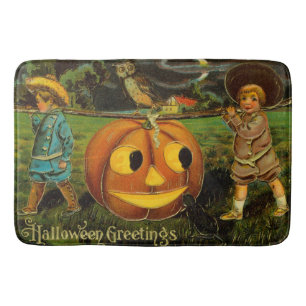 Halloween Kürbisernte Nacht der Kinder Badematte