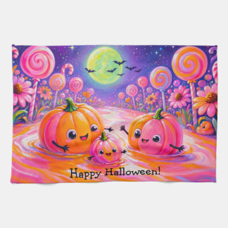 Halloween-Kürbisfamilien-Küchenhandtuch Geschirrtuch