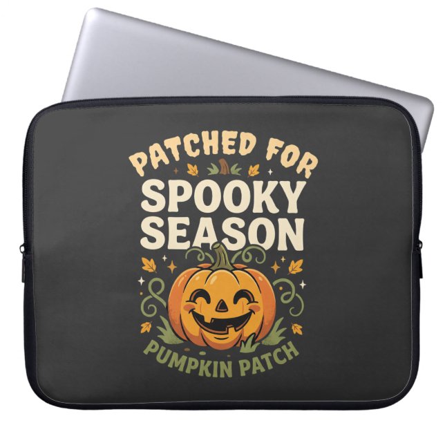 Halloween-Kürbisfeld-Lächeln Laptopschutzhülle (Vorderseite)