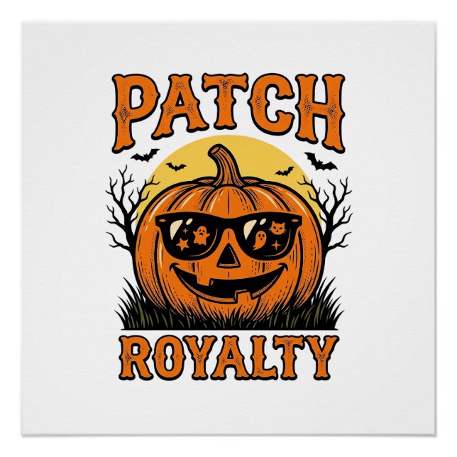 Halloween-Kürbisfeld Vintage-Jack-O-Lantern-Shi Poster (Vorderseite)