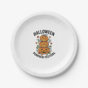 Halloween-Kürbisfest Vintage-Jack-O-Lantern Pappteller