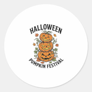 Halloween-Kürbisfestival Vintage-Jack-O-Lantern Runder Aufkleber