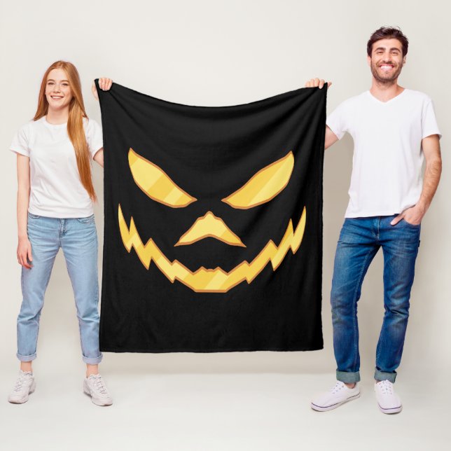 Halloween Kürbisgesicht  Fleecedecke (Beispiel)