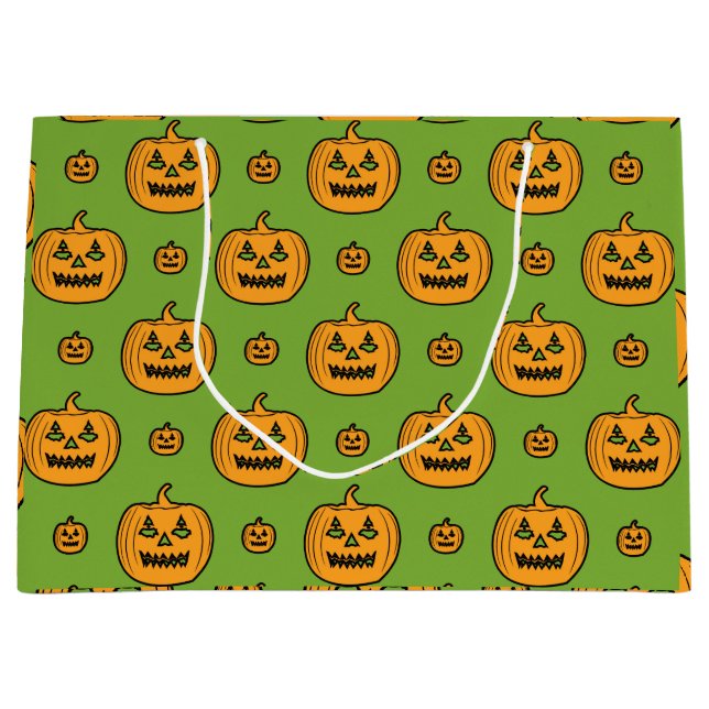 Halloween-Kürbisgesicht Große Geschenktüte (Vorderseite)