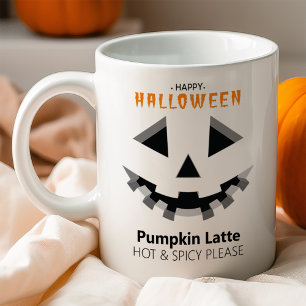 Halloween-Kürbisgesicht Latte Liebhaber Tasse