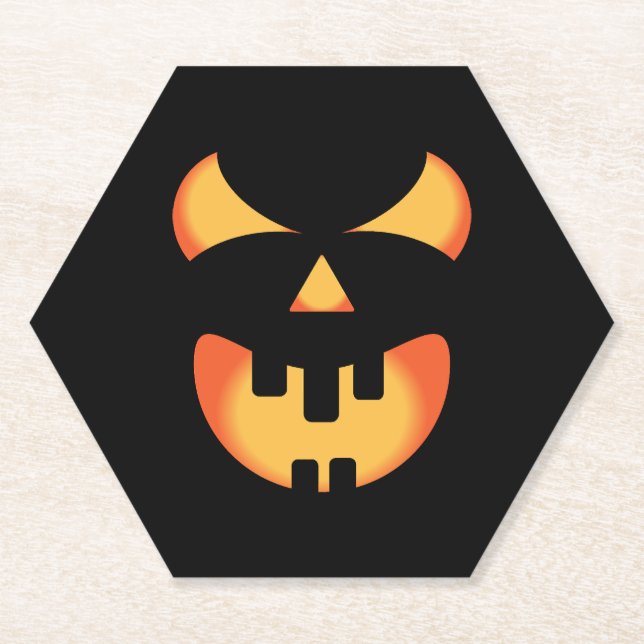 Halloween-Kürbisgesicht Untersetzer (Vorderseite)