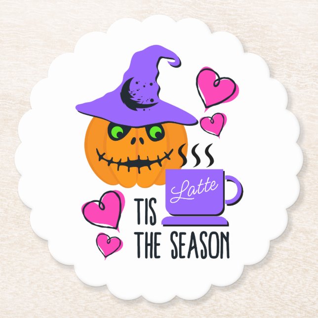 Halloween-Kürbisgewürz-Saison-Getränkeuntersetzer Untersetzer (Vorderseite)