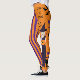 Halloween Kürbiskatzenkuschkatze Fledermäuse verti Leggings
