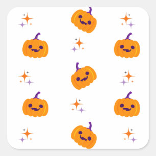 Halloween-Kürbiskleber Quadratischer Aufkleber