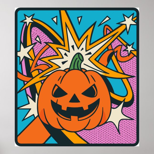 Halloween Kürbiskulisse PNG, spukhafter Jack oder  Poster (Vorne)