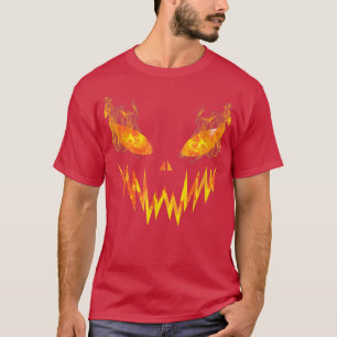 Halloween Kürbislaterne Beängstigend Carved Fire P T-Shirt