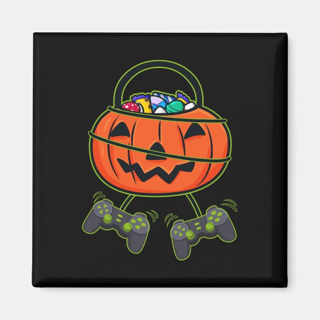 Halloween Kürbislaterne Candy Basket Controller Magnet (Vorne)