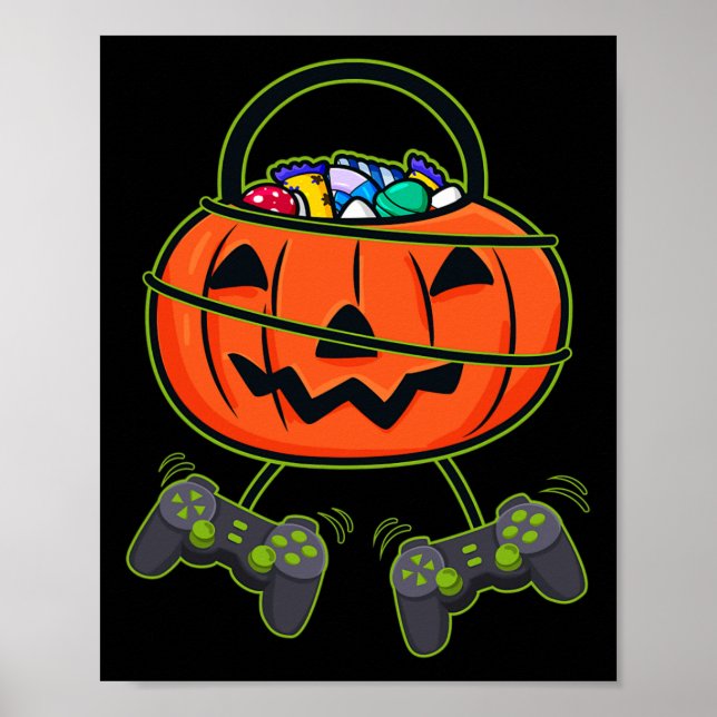 Halloween Kürbislaterne Candy Basket Controller Poster (Vorne)
