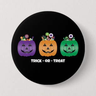 Halloween Kürbislaterne Candy Pail Button