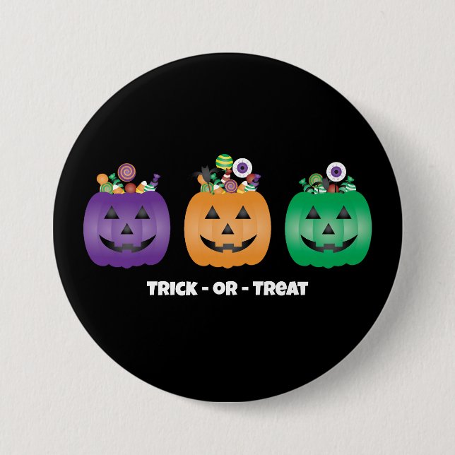 Halloween Kürbislaterne Candy Pail Button (Vorderseite)