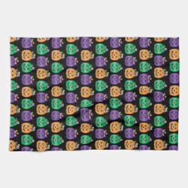 Halloween Kürbislaterne Candy Pail Geschirrtuch