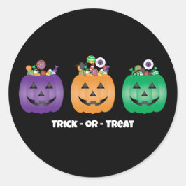Halloween Kürbislaterne Candy Pail Runder Aufkleber