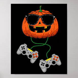 Halloween Kürbislaterne Gamer Boys Kids Men Fun H Poster